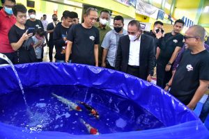 Gubernur Sumut Edy Rahmayadi membuka Kontes Ikan Koi Show 2022 Piala Edy Rahmayadi di Gedung Olahraga Mini Dinas Pemuda dan Olahraga Sumut