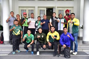 Gubernur Sumatera Utara (Sumut) Edy Rahmayadi menerima kunjungan Ketua Pengurus Persatuan Atletik Seluruh Indonesia (PASI) Sumut David Lubis bersama para pengurus dan para atlet