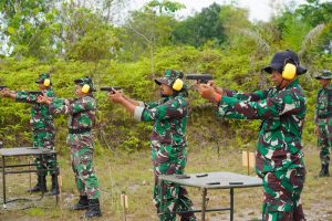 Korem 121 Abw Laksanakan Latihan Menembak Senjata Ringan