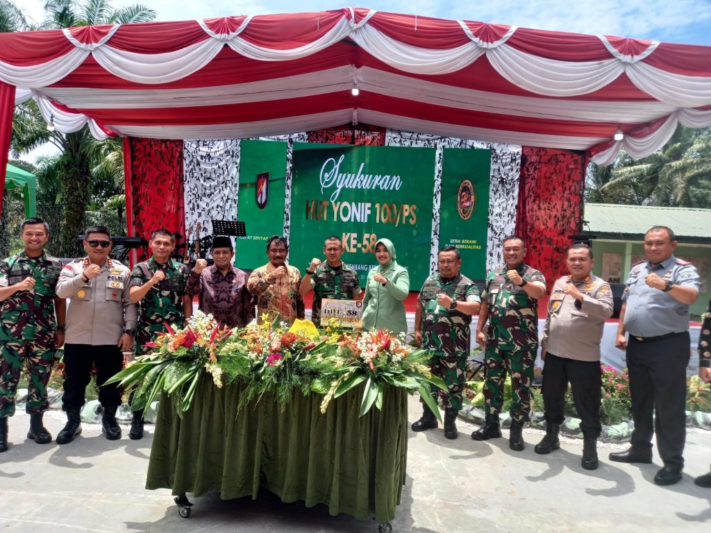 Kapolres Langkat Hadiri Syukuran Hari Jadi Yonif Raider 100 Ke 58 Tahun