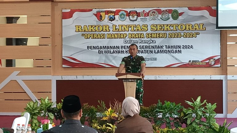 Rakor Kesiapan Operasi Mantap Brata, Dandim Lamongan Sampaikan Pentingnya Sinergitas