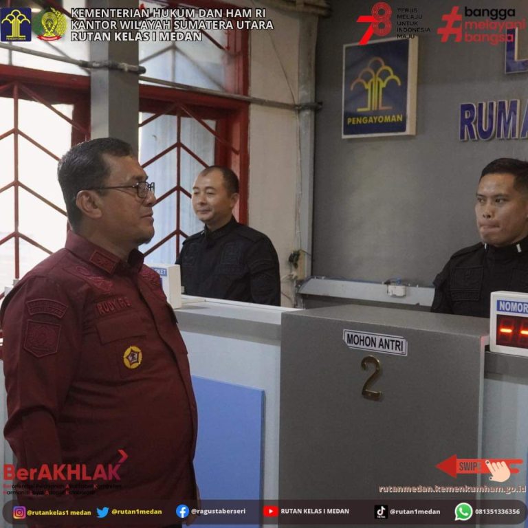 Kadivpas Sumut Tinjau Layanan Kunjungan Rutan Kelas 1 Medan