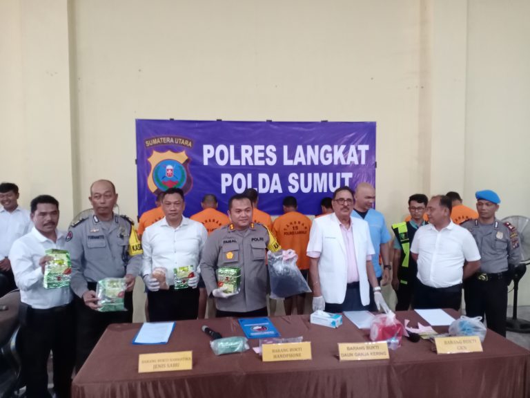 Polres Langkat Rilis 6 Kg Sabu dan 1,3 Kg Ganja 