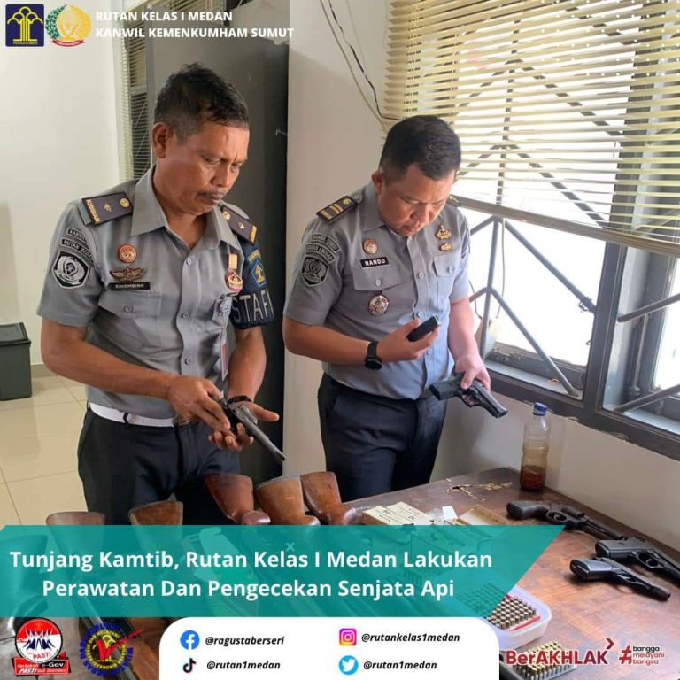 Rutan Kelas I Medan Lakukan Perawatan Dan Pengecekan Senjata Api