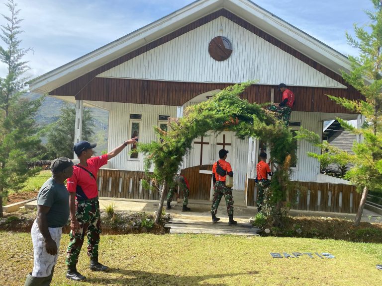  HUT ke-60, Satgas Pamrahwan Yonif 721Makkasau Karya Bakti