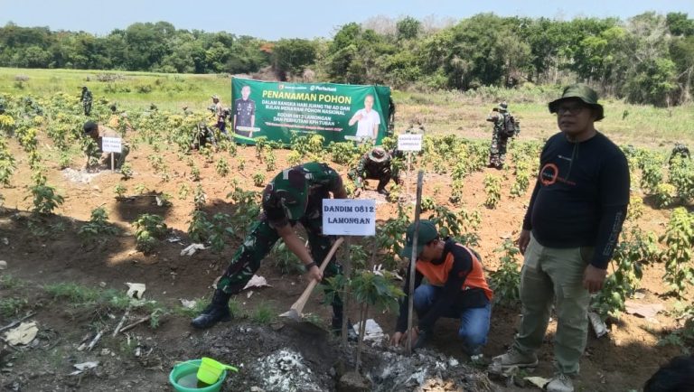 Kodim Lamongan dan Perhutani Lakukan Penghijauan