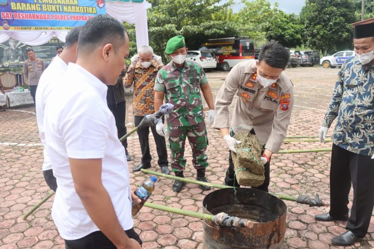 Kapolres Pakpak Bharat Pimpin Pemusnahan Narkotika Jenis Ganja