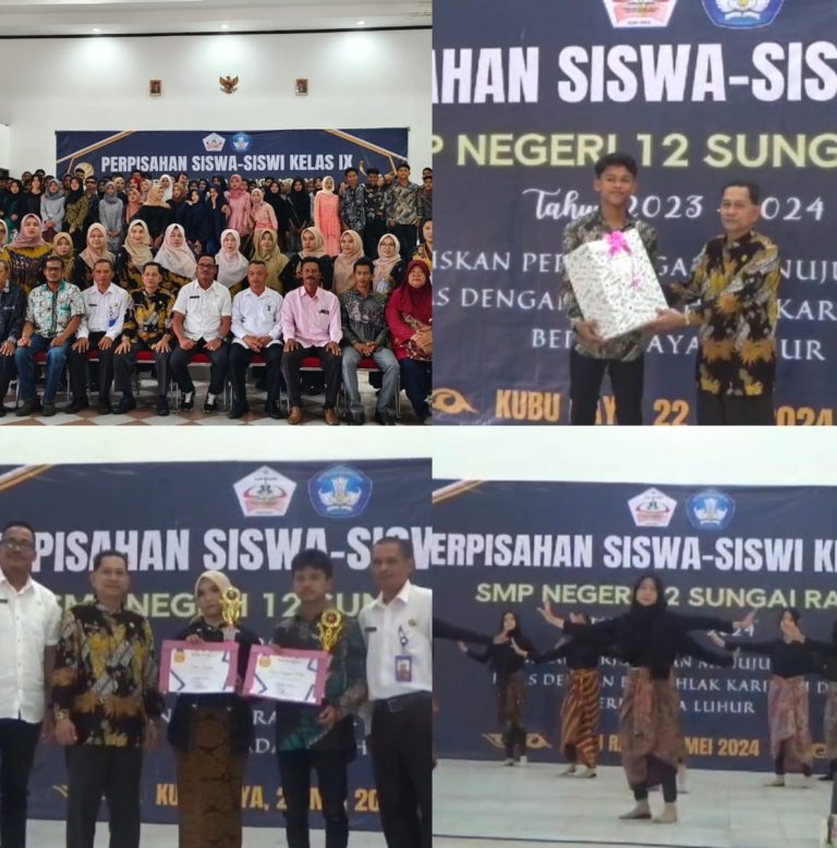 SMP Negeri 12 Sungai Raya dan Orang Tua Siswa Sukses Gelar Perpisahan