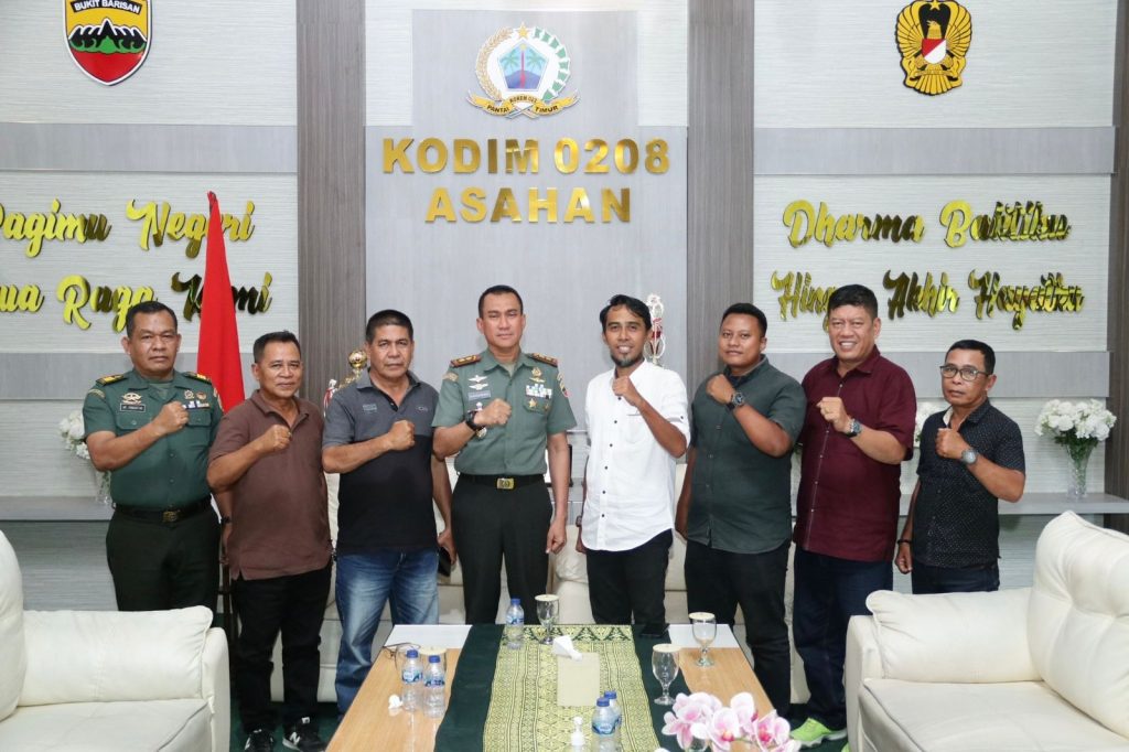 Pengurus SMSI Astab Silaturahmi dengan Dandim 0208 Asahan