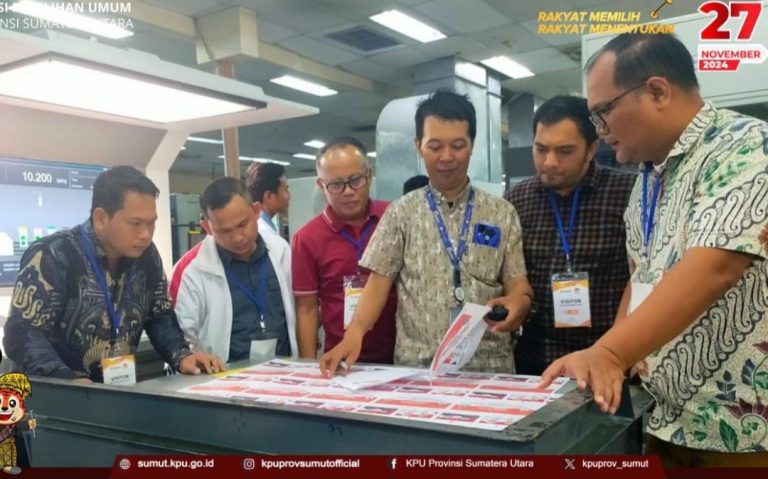 KPU Sumut Monitoring Pencetakan Surat Suara pada Pilgubsu Tahun 2024