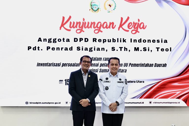 Pj Gubernur Sumut Terima Kunjungan Kerja DPD RI Pdt Penrad Siagian