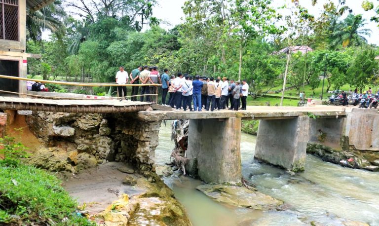 Bupati Tinjau Jembatan Putus di Nagori Dolok Hataran