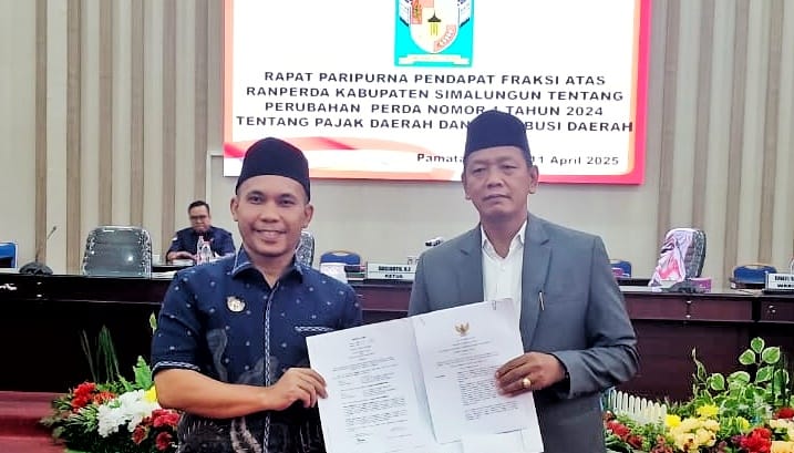 DPRD Simalungun Terima dan Setujui Ranperda Perubahan Perda Tentang Pajak dan Retribusi Daerah
