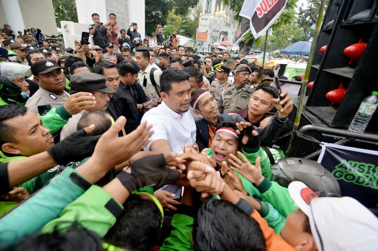 Bobby Nasution temui Ribuan Driver Ojol Gelar Aksi Demo