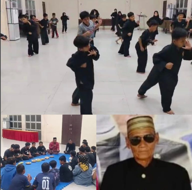 Pengurus dan Anak-anak Perguruan Pukul Tujuh Silat Kampung Gelar Syukuran Sederhana