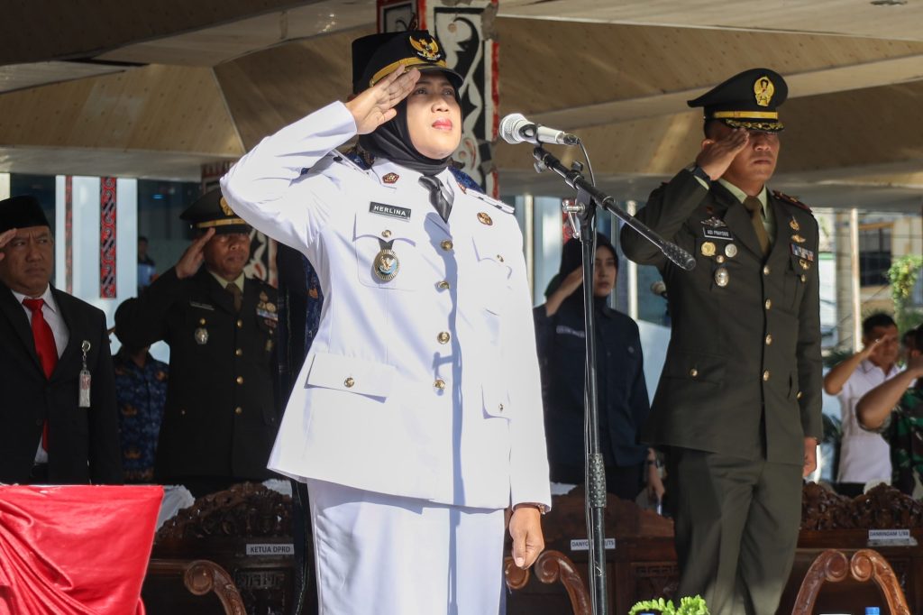 Wawali Herlina Pimpin Upacara Peringatan Harla Pancasila di Lapangan Adam Malik