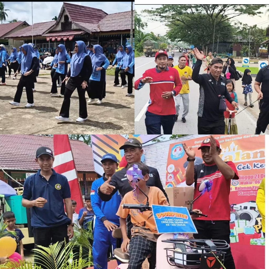 Warga Ikuti Jalan Sehat HUT ke-140 Desa Pal Sembilan